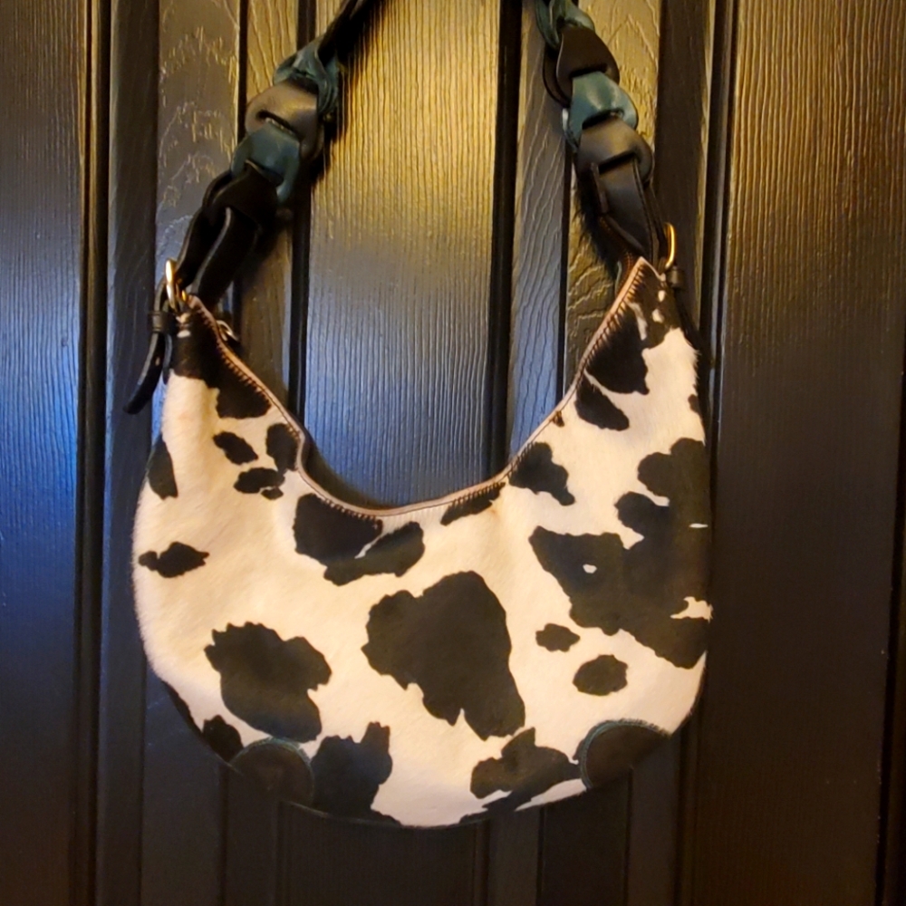 Black and White Cow Print Women's Bag
